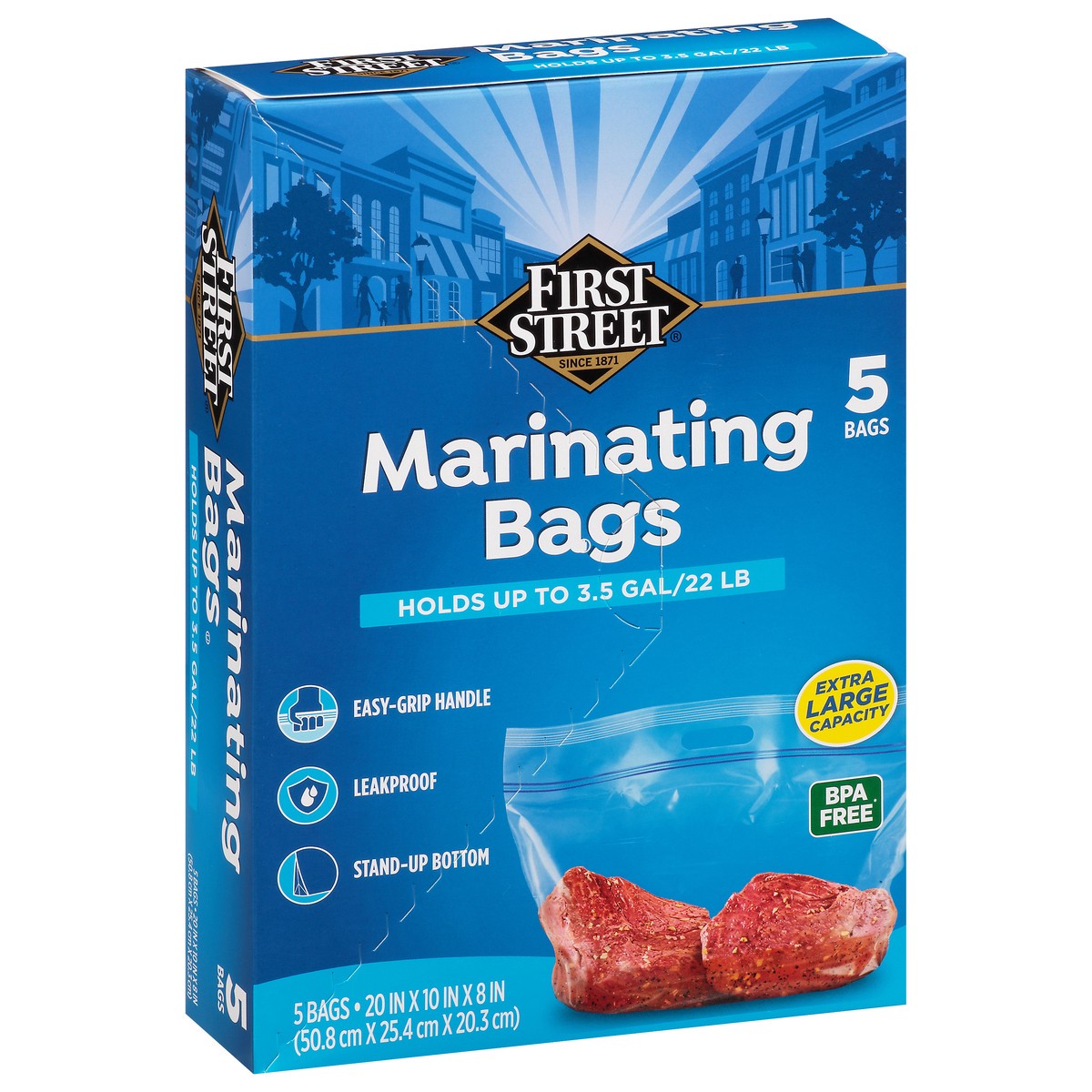 slide 2 of 8, First Street Fs Marinating Bag, 5 ct
