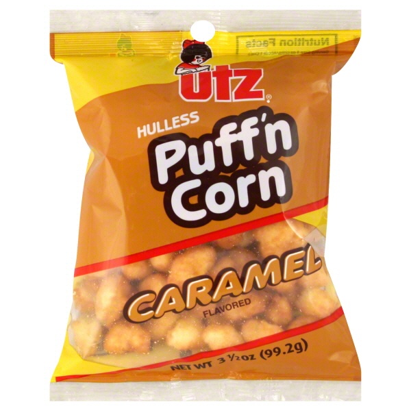 slide 1 of 1, Utz Puffn Corn Hulless Caramel, 3.5 oz