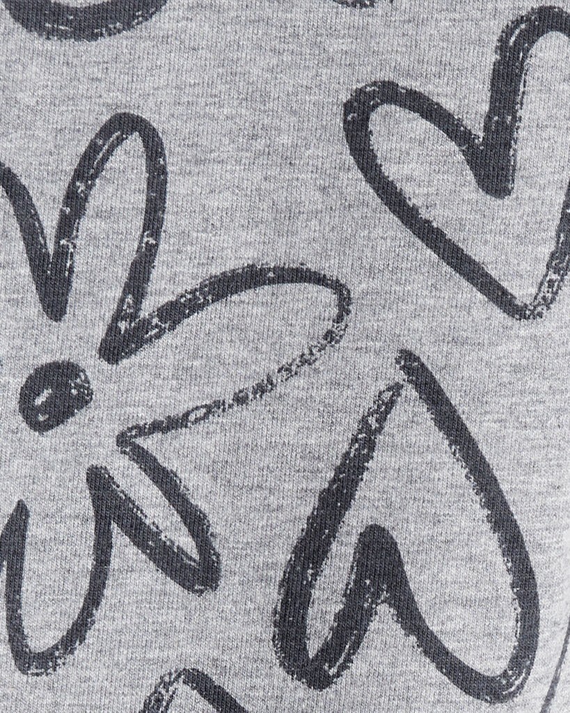 slide 2 of 3, Carter's Carters Toddler Girl Heart Pull-On Flare Stretch Rib Leggings - Grey Grey 4T, 1 ct