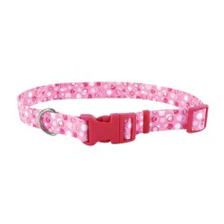 Coastal Style Adjustable Collar Pink Dots - Large