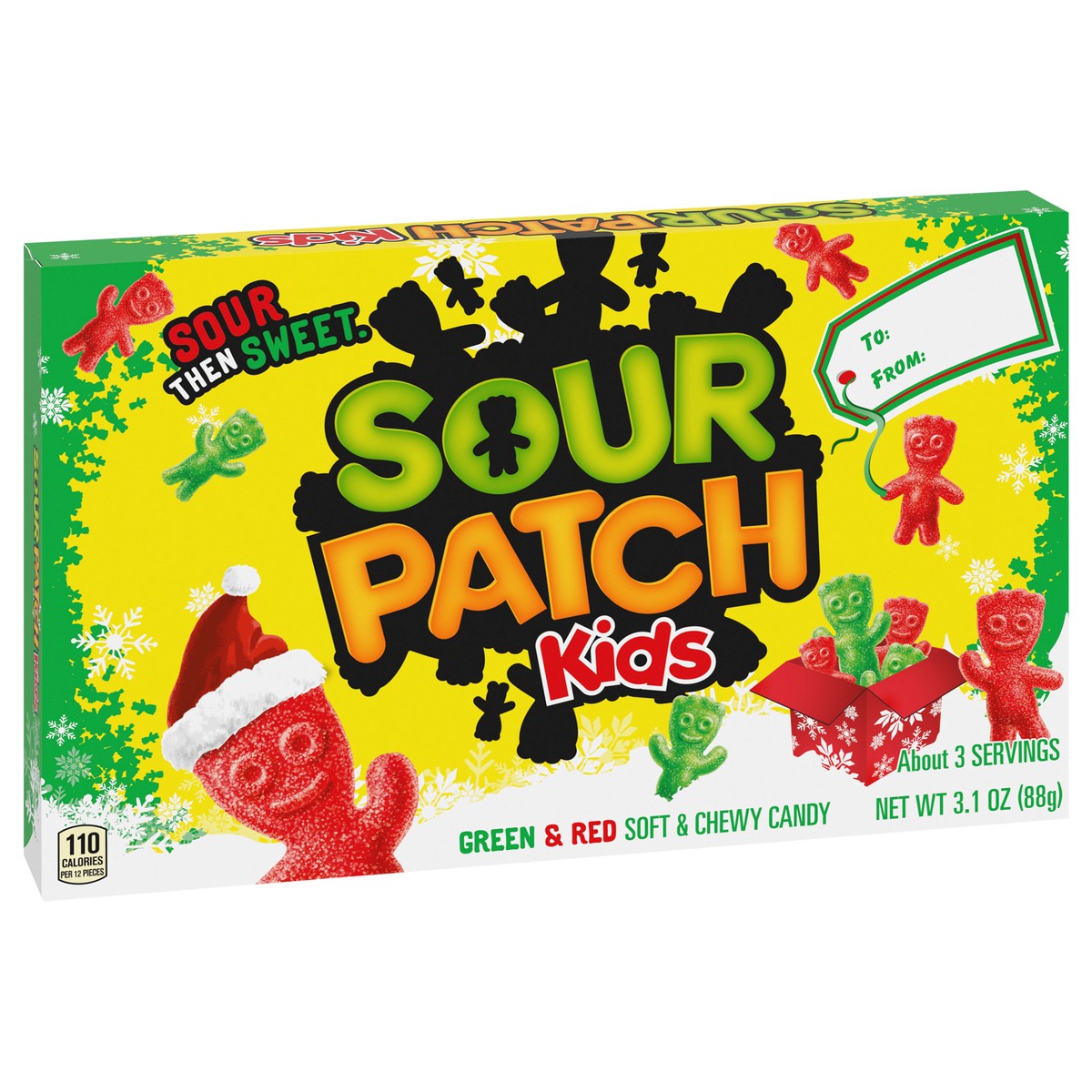 slide 3 of 9, SOUR PATCH KIDS Red & Green Soft & Chewy Holiday Candy, 3.1 oz, 3.1 oz