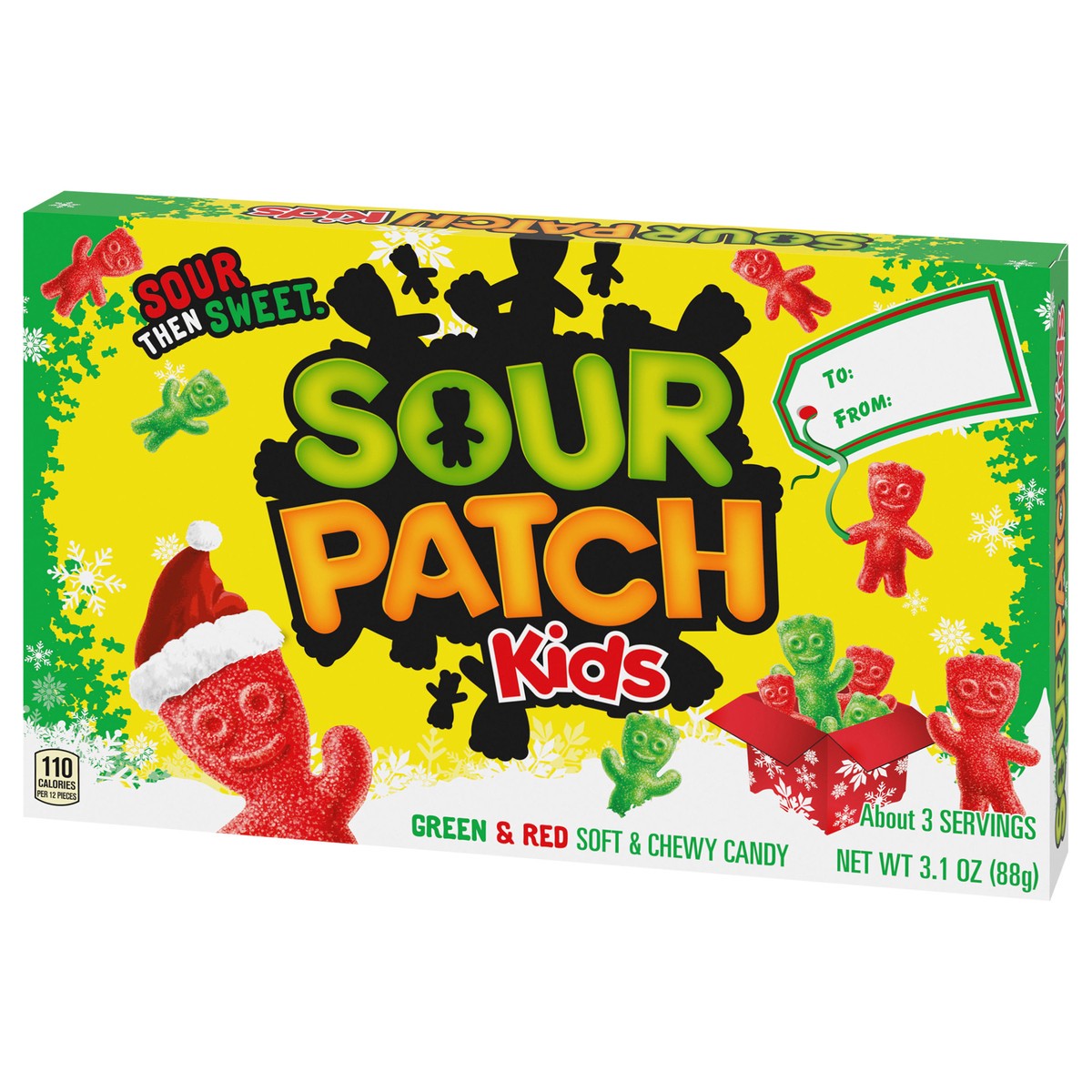 slide 9 of 9, SOUR PATCH KIDS Red & Green Soft & Chewy Holiday Candy, 3.1 oz, 3.1 oz