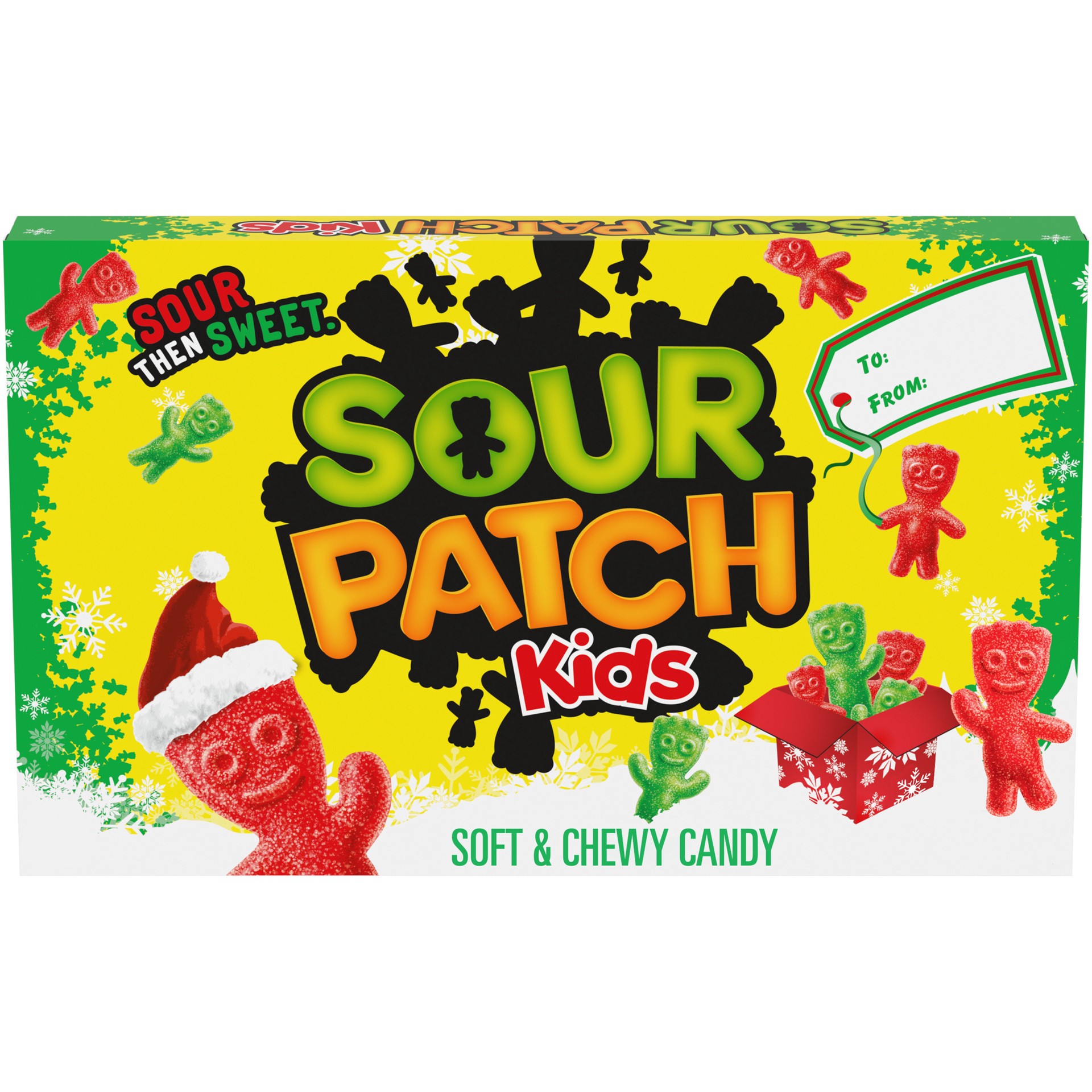 slide 1 of 9, SOUR PATCH KIDS Red & Green Soft & Chewy Holiday Candy, 3.1 oz, 3.1 oz