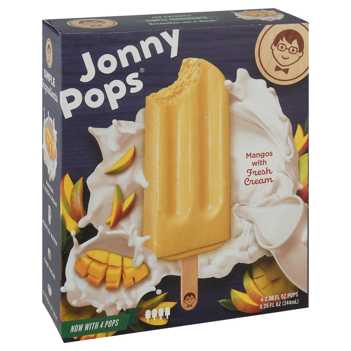 slide 4 of 9, Jonny Pops Mango Cream Ice Cream Bar 4Ct, 4 ct