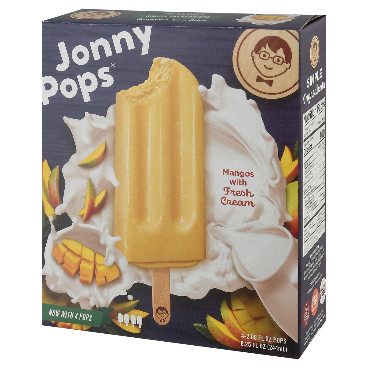 slide 9 of 9, Jonny Pops Mango Cream Ice Cream Bar 4Ct, 4 ct