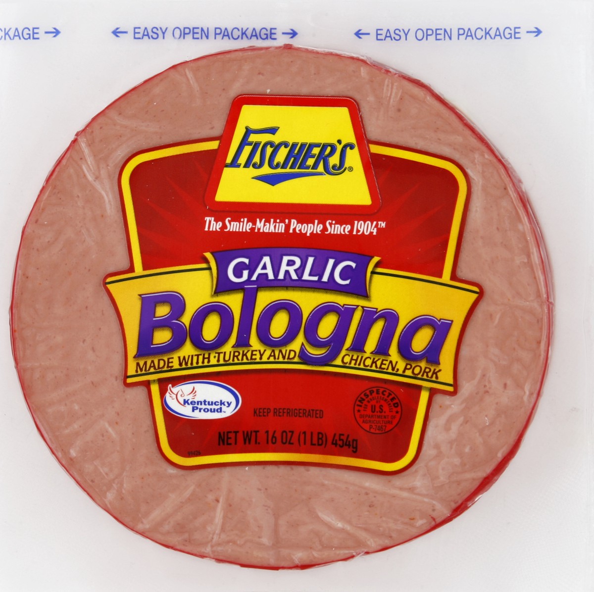 slide 2 of 5, Fischer's Garlic Bologna, 16 oz, 1 lb, 16 oz