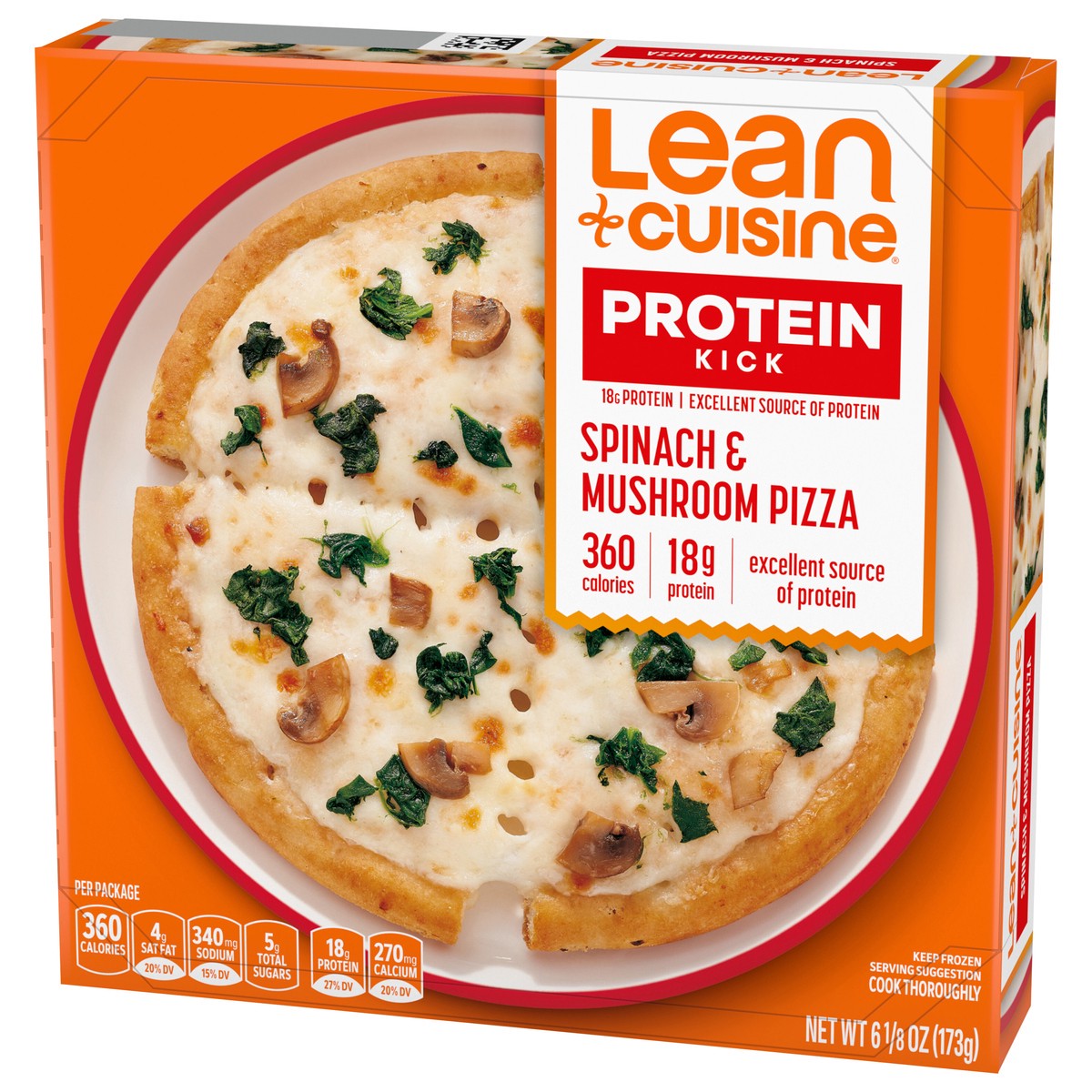 slide 4 of 14, Lean Cuisine Frozen Meal Spinach and Mushroom Frozen Pizza, Protein Kick Microwave Meal, Microwave Pizza Dinner, Frozen Dinner for One, 6.12 oz