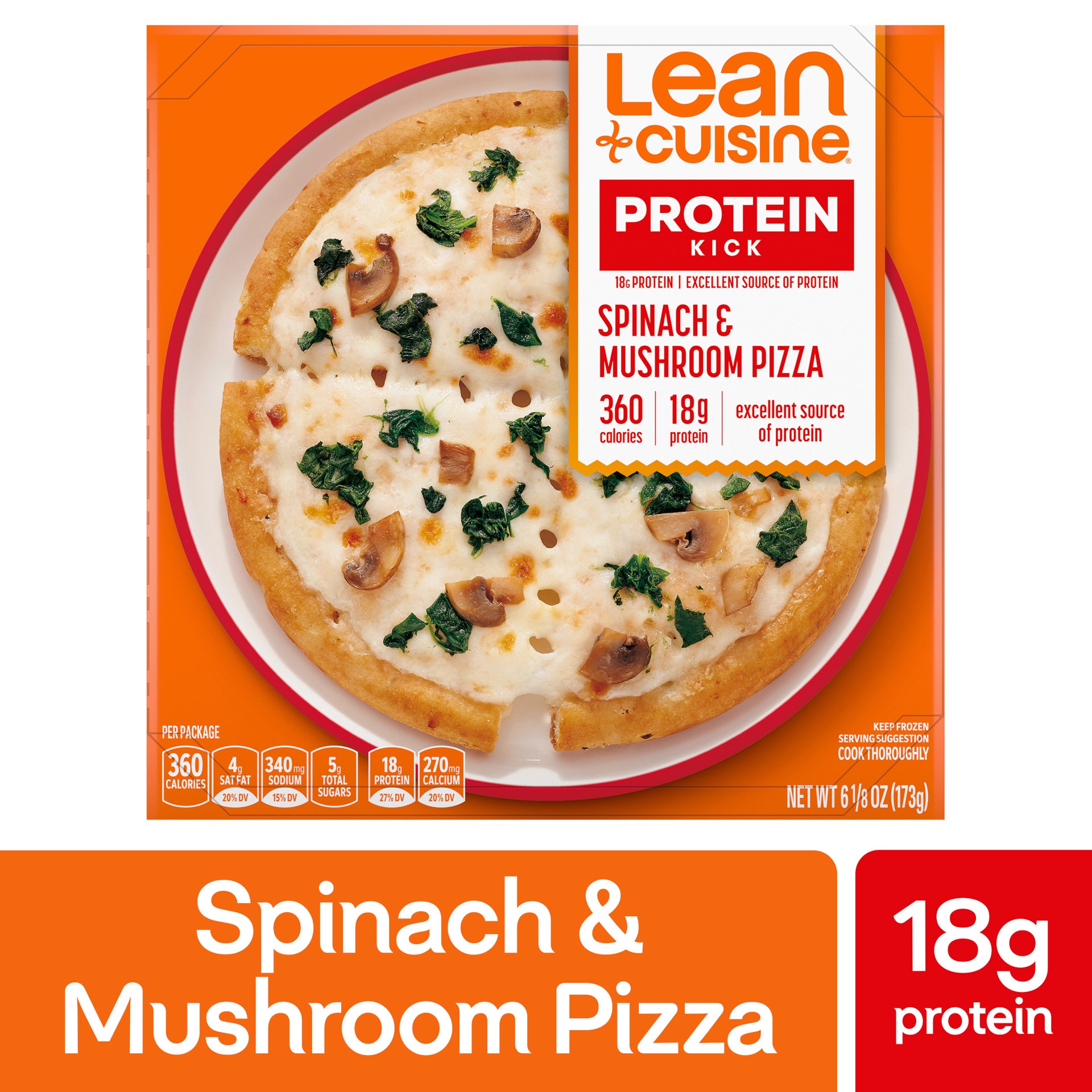 slide 1 of 6, Lean Cuisine Features Spinach & Mushroom Frozen Pizza, 6.1 oz
