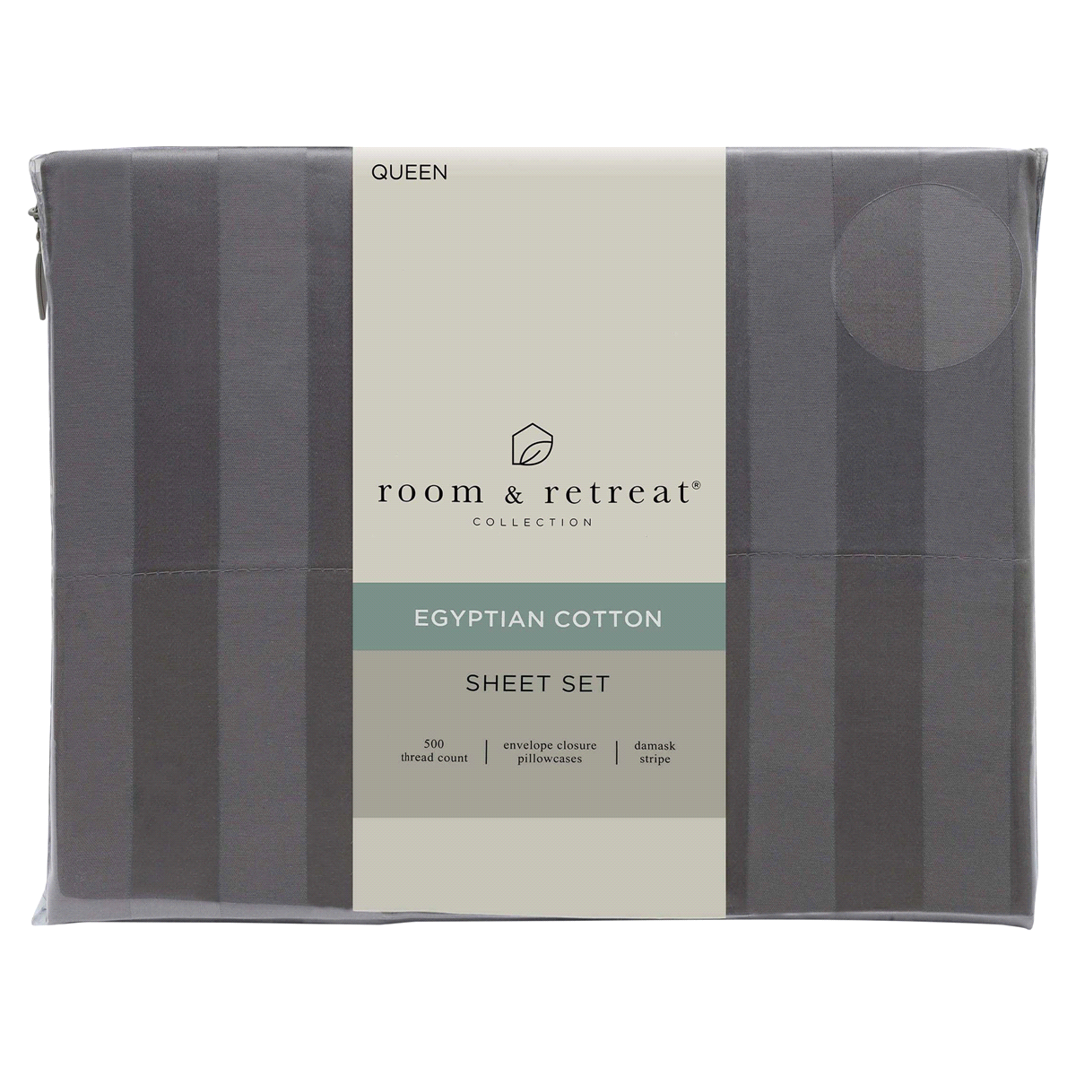 slide 1 of 1, Home Damask 500TC Egyptian Cotton Sheet Set, Queen, Frost Grey, Queen Size