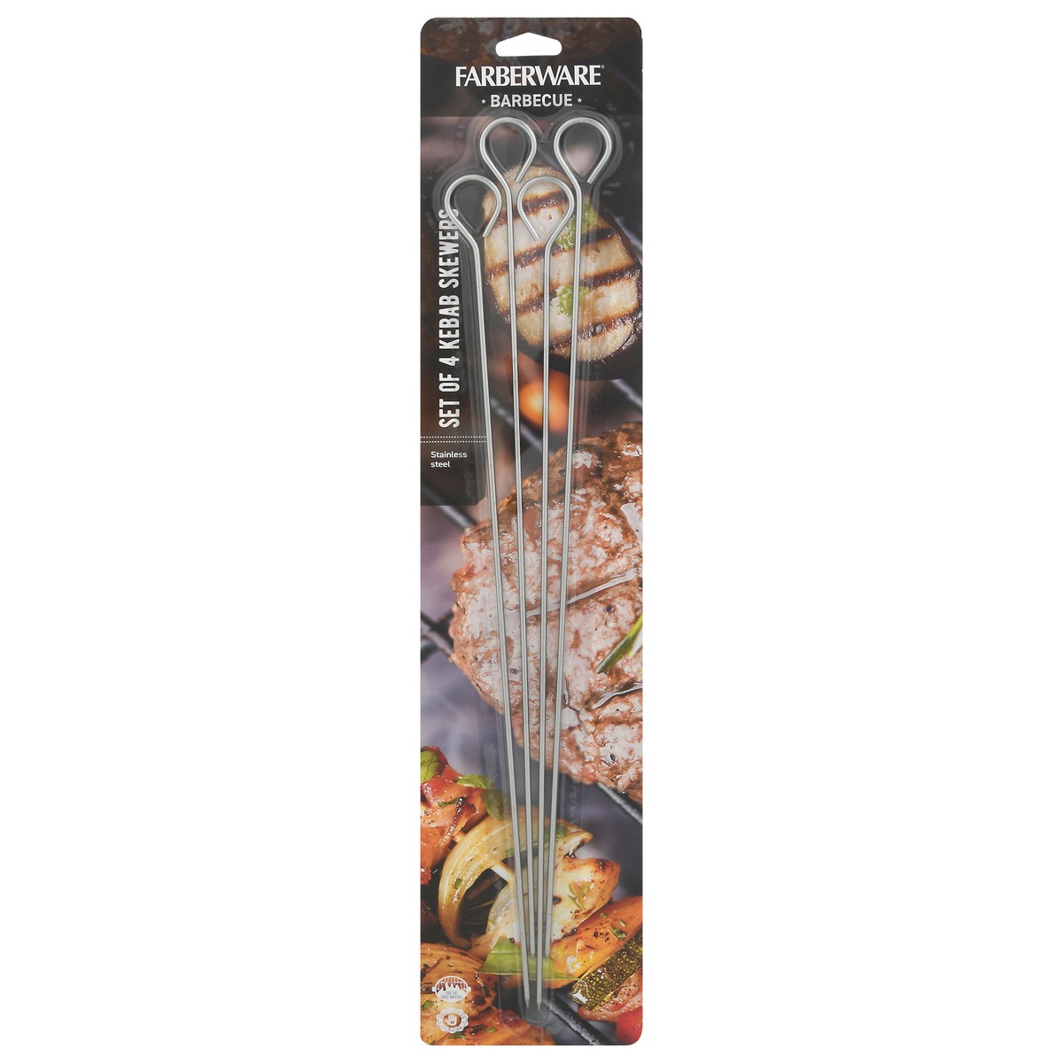 slide 3 of 11, Farberware BBQ Kabob Skewers Stainless Steel, 1 ct
