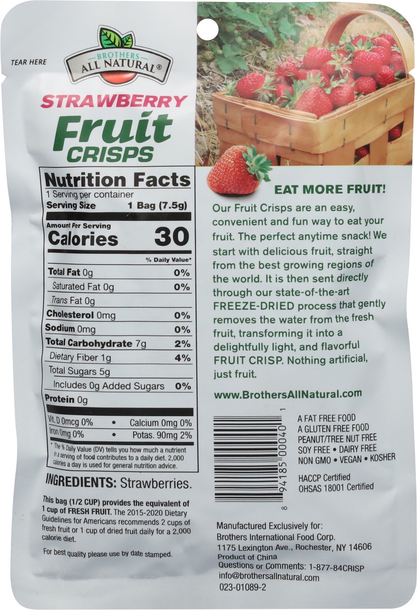 slide 3 of 9, Brothers All Natural Freeze Dried Strawberry Fruit Crisps 0.26 oz, 0.26 oz