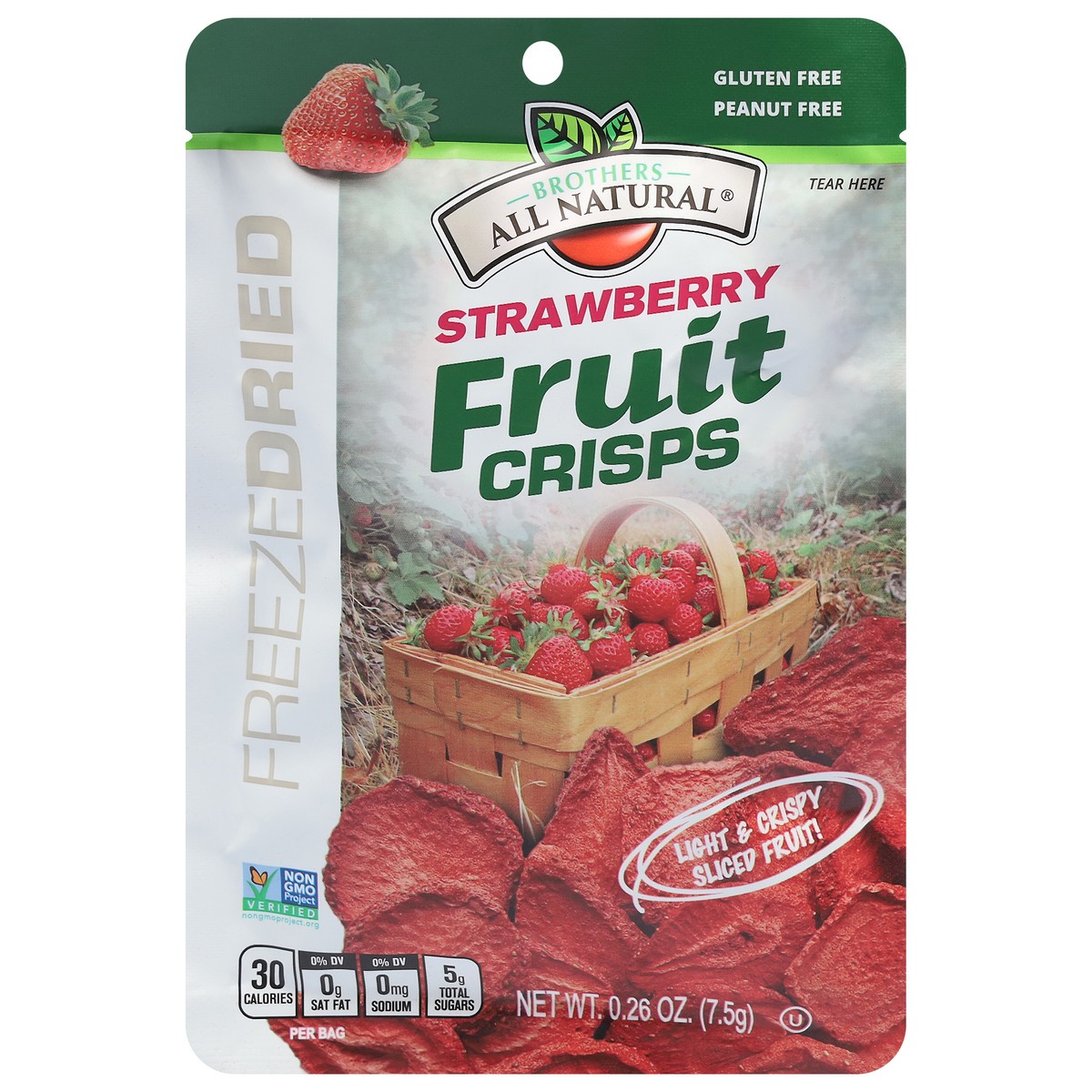 slide 1 of 9, Brothers All Natural Freeze Dried Strawberry Fruit Crisps 0.26 oz, 0.26 oz