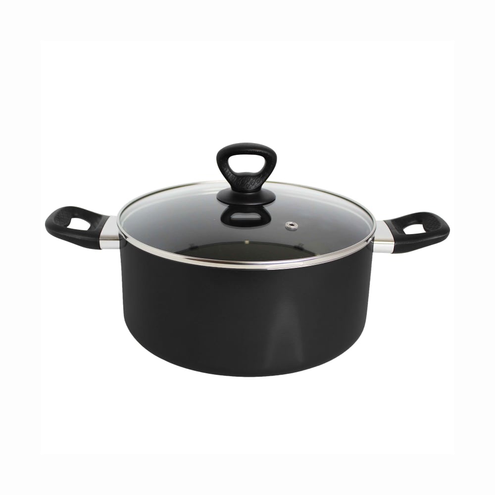 slide 1 of 1, Mirro Get A Grip Nonstick Covered Sauce Pot Black, 6 qt