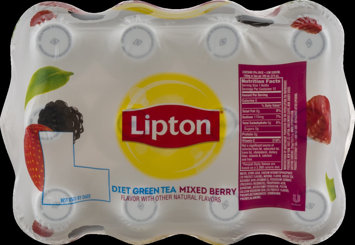Lipton Diet Mixed Berry Green Tea - 12pk/16.9 fl oz Bottles