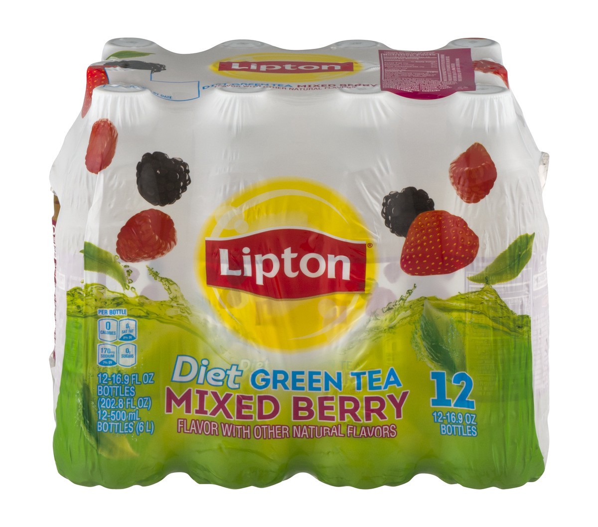 slide 1 of 3, Lipton Diet Mixed Berry Green Tea, 12 ct; 16.9 fl oz