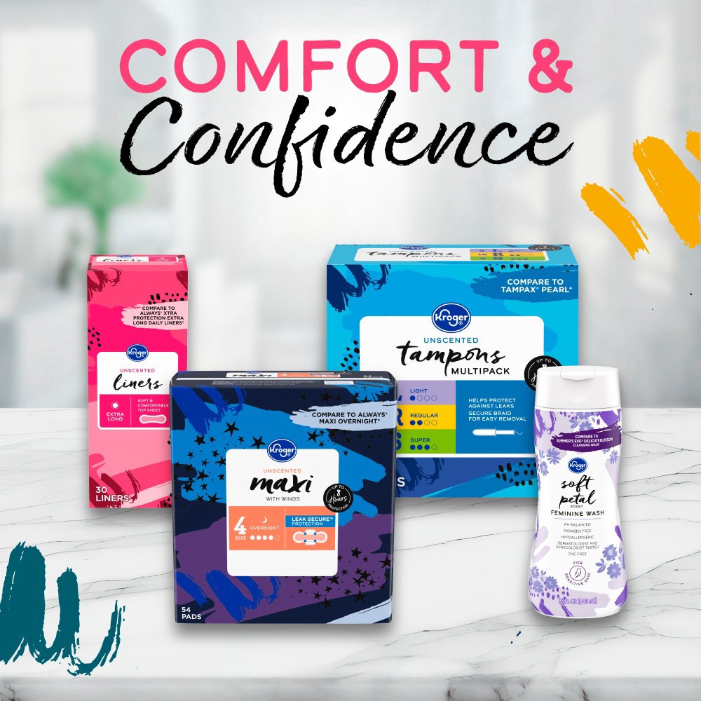 slide 4 of 5, Kroger® Ultra Thin Pads with Wings Regular Size 1 Unscented, 22 ct