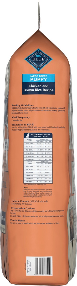 slide 7 of 8, Blue Buffalo Life Protection Formula Natural Puppy Large Breed Dry Dog Food, Chicken and Brown Rice 30-lb, 30 lb