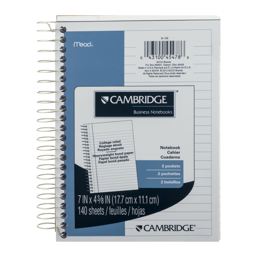 Cambridge College Ruled Business Spiral Notebook 1 ct Shipt