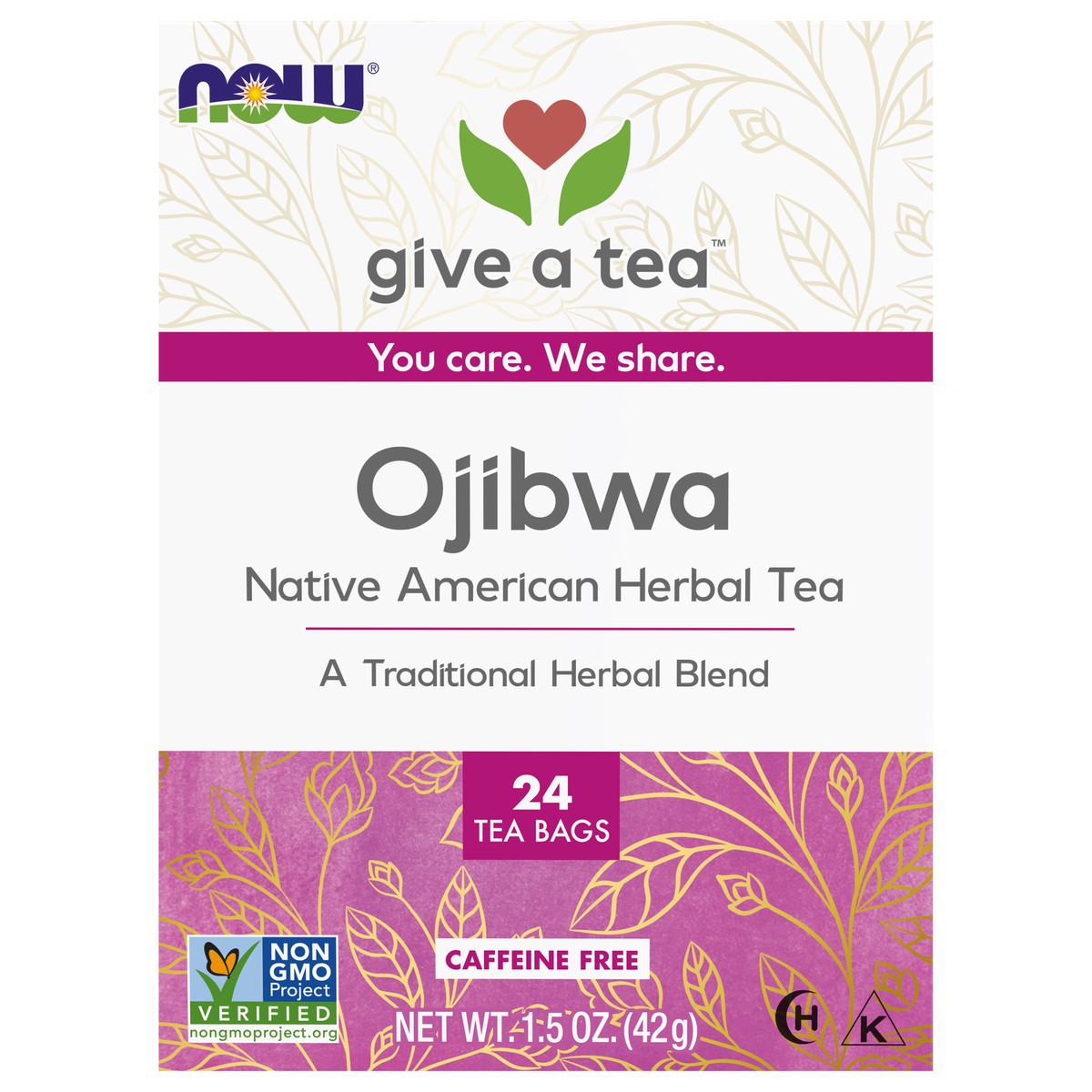 slide 1 of 4, NOW Ojibwa Tea - 24 Tea Bags, 24 ct