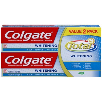 slide 1 of 2, Colgate Total Whitening Gel Toothpaste, 2 ct; 6 oz