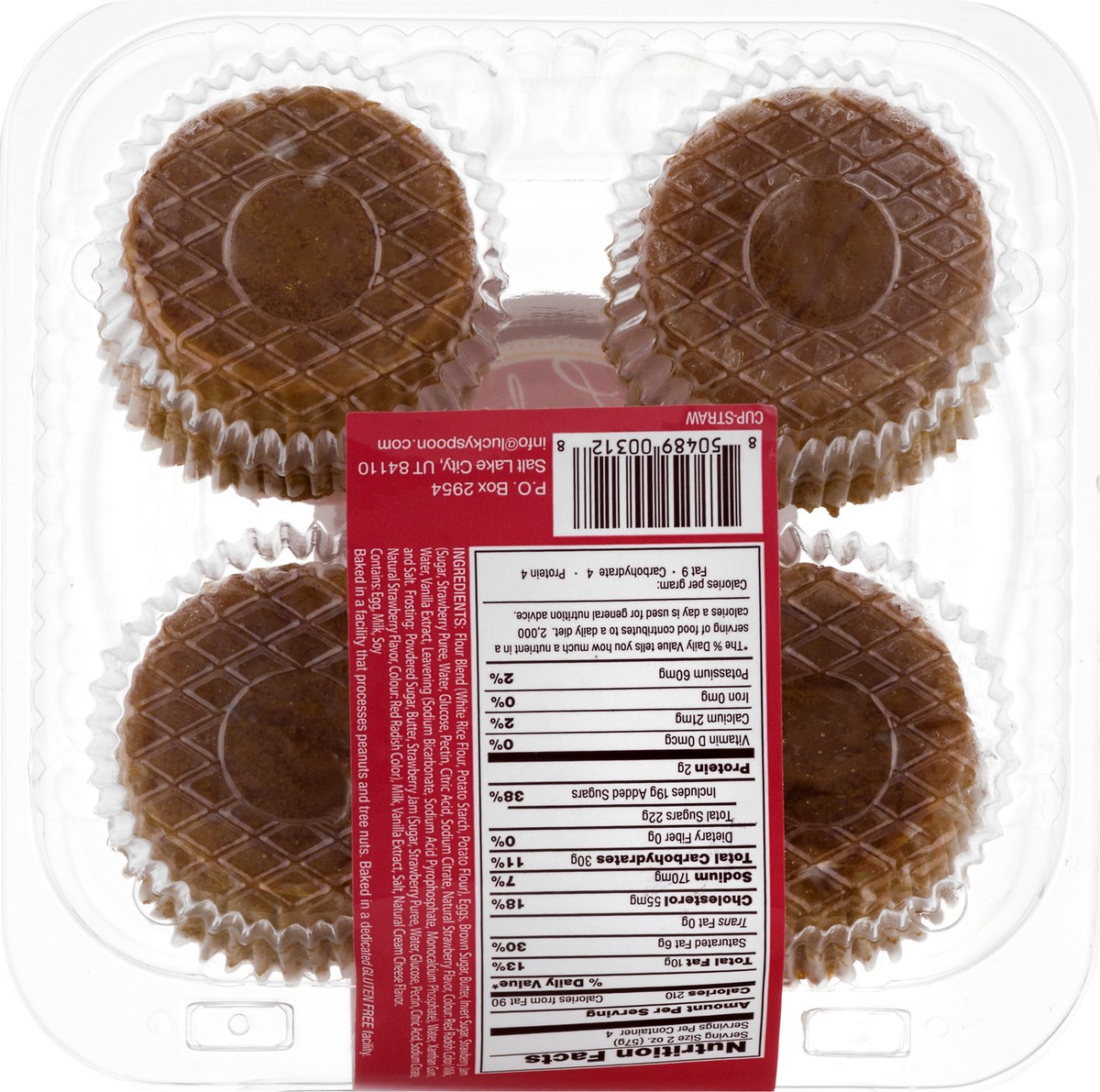slide 5 of 13, Lucky Spoon Bakery Gluten Free Strawberry Cupcakes 8 oz, 8 oz