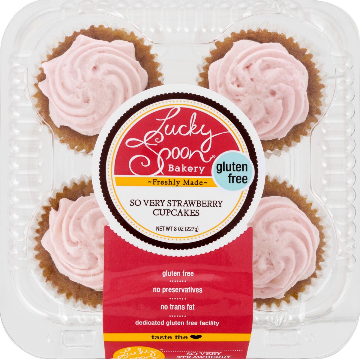 slide 12 of 13, Lucky Spoon Bakery Gluten Free Strawberry Cupcakes 8 oz, 8 oz
