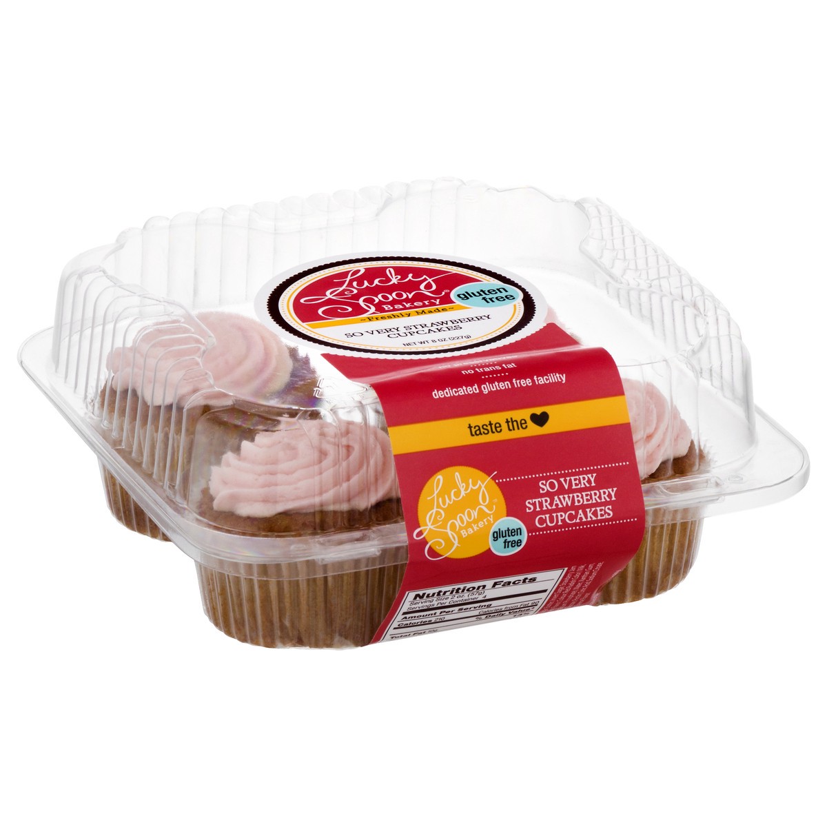 slide 2 of 13, Lucky Spoon Bakery Gluten Free Strawberry Cupcakes 8 oz, 8 oz