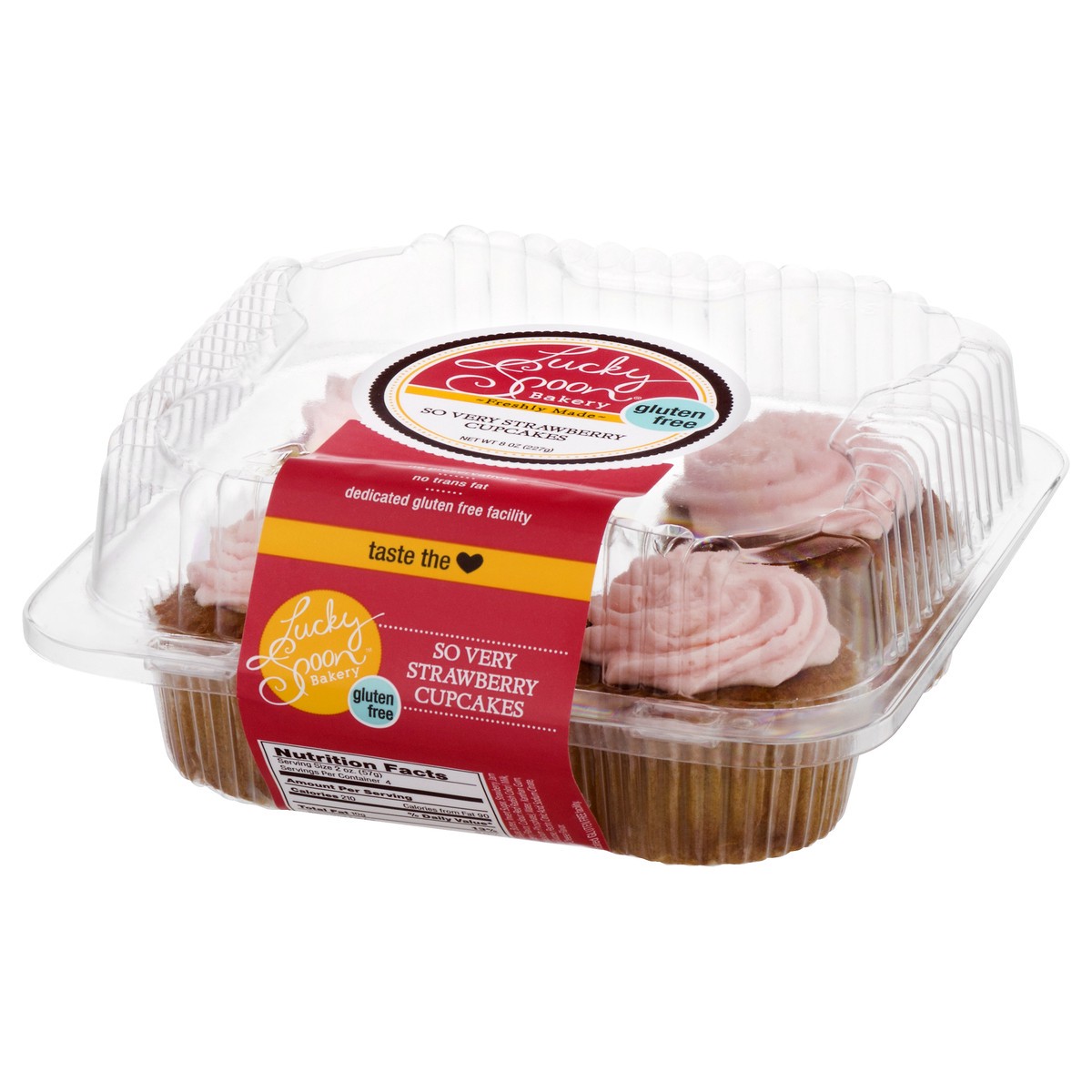 slide 3 of 13, Lucky Spoon Bakery Gluten Free Strawberry Cupcakes 8 oz, 8 oz