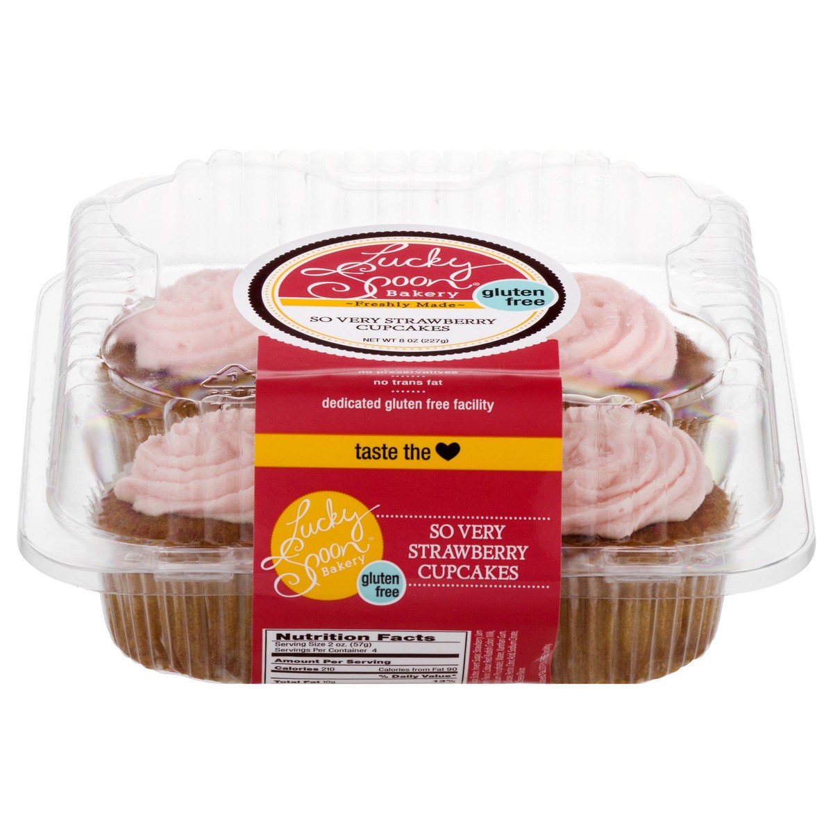 slide 1 of 13, Lucky Spoon Bakery Gluten Free Strawberry Cupcakes 8 oz, 8 oz