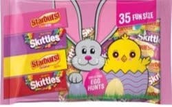 Wrigley Skittles & Starburst Fun Size Chewy Candy Easter Basket Stuffers Variety Pack, 35 ct Bulk Bag