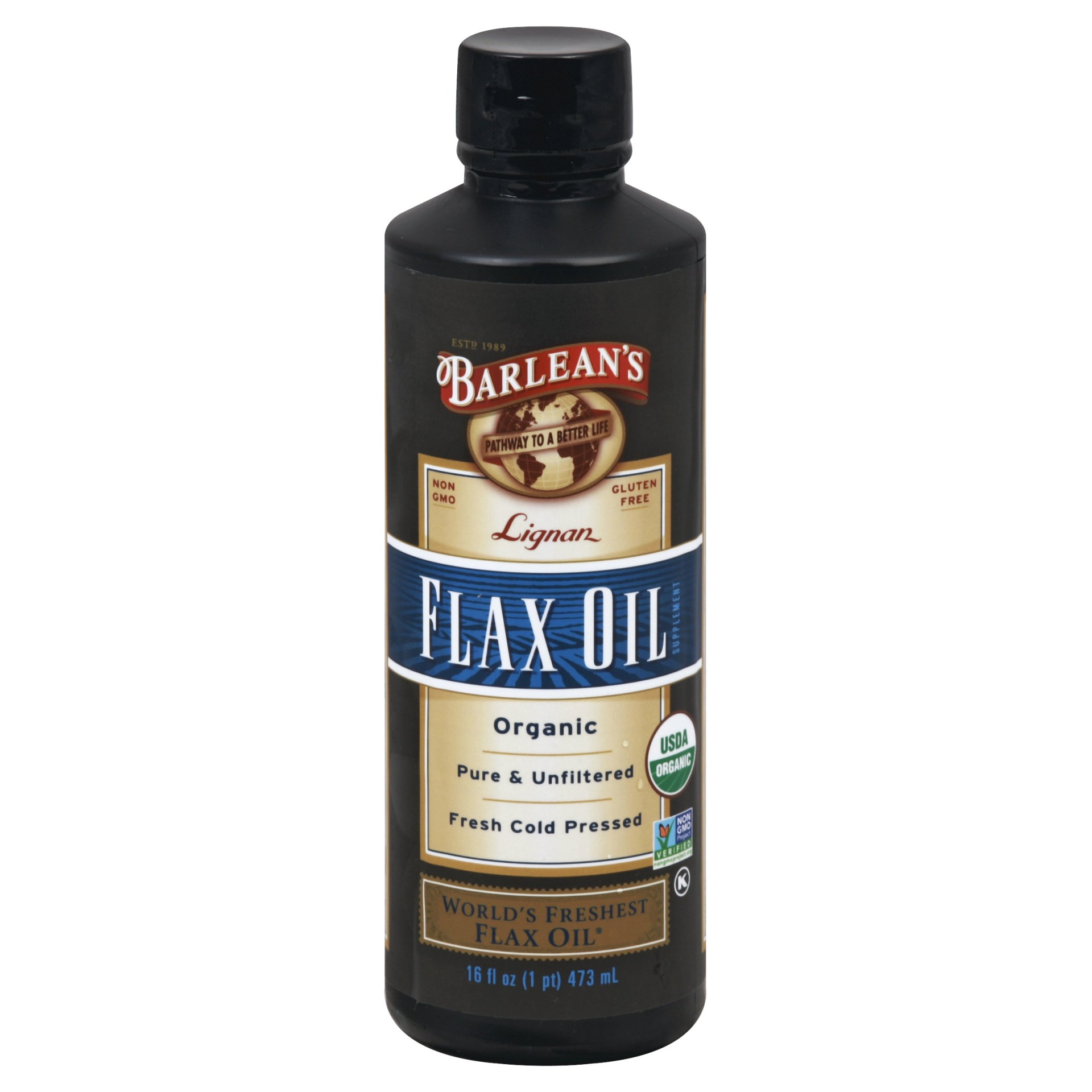 slide 1 of 2, Barlean's Organic Lignan Flax Oil, 16 fl oz