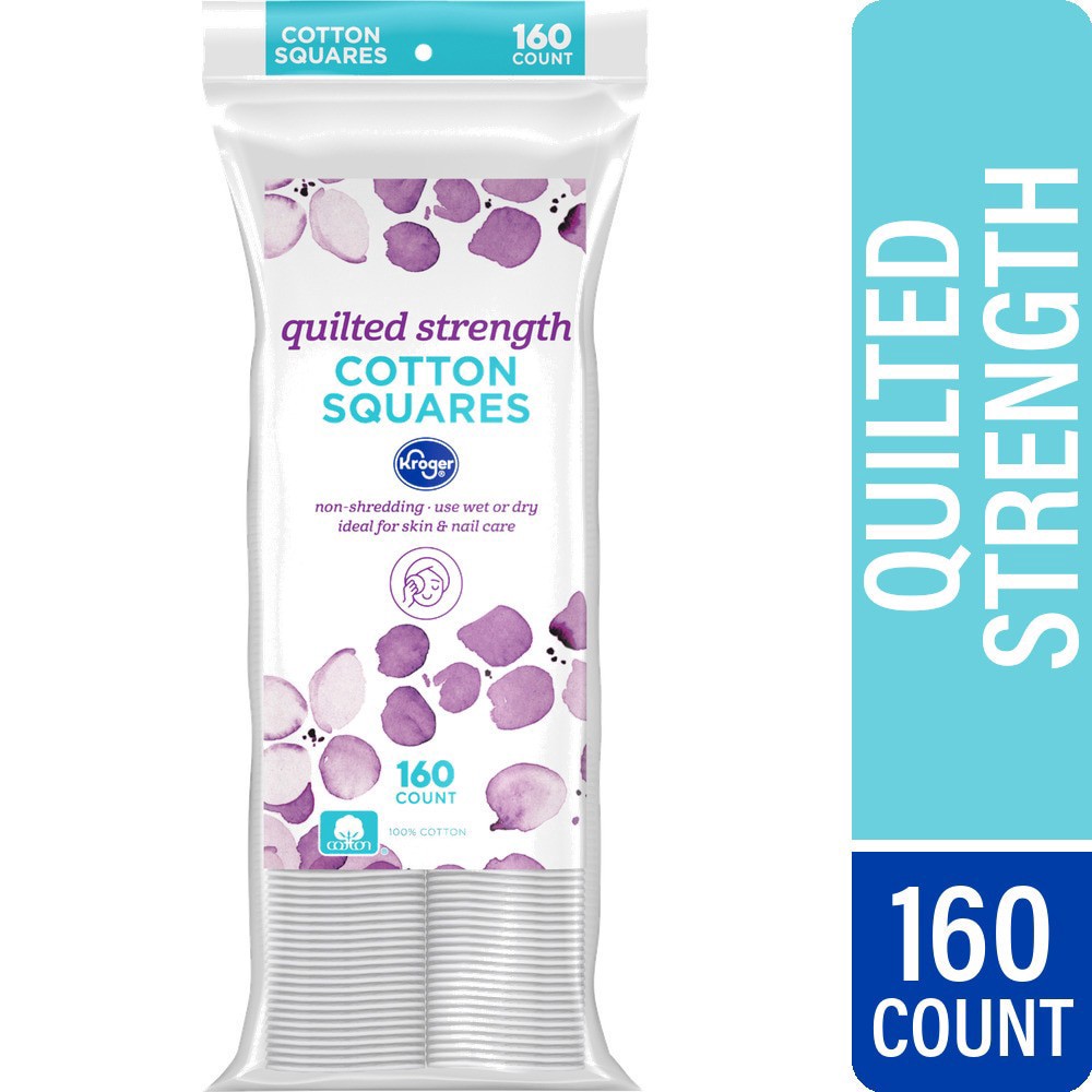 slide 1 of 1, Kroger® Quilted Strength Cotton Squares, 160 ct