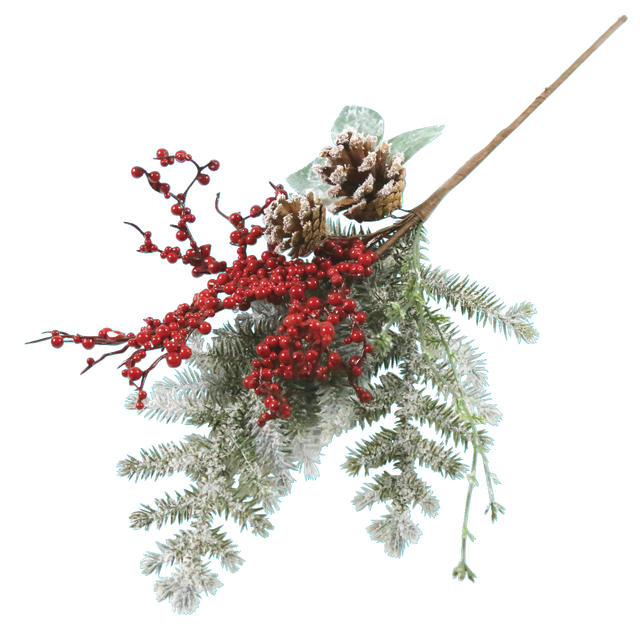 slide 1 of 1, CREATIVE HOME Christmas Pick W/ Berries, 1 ct