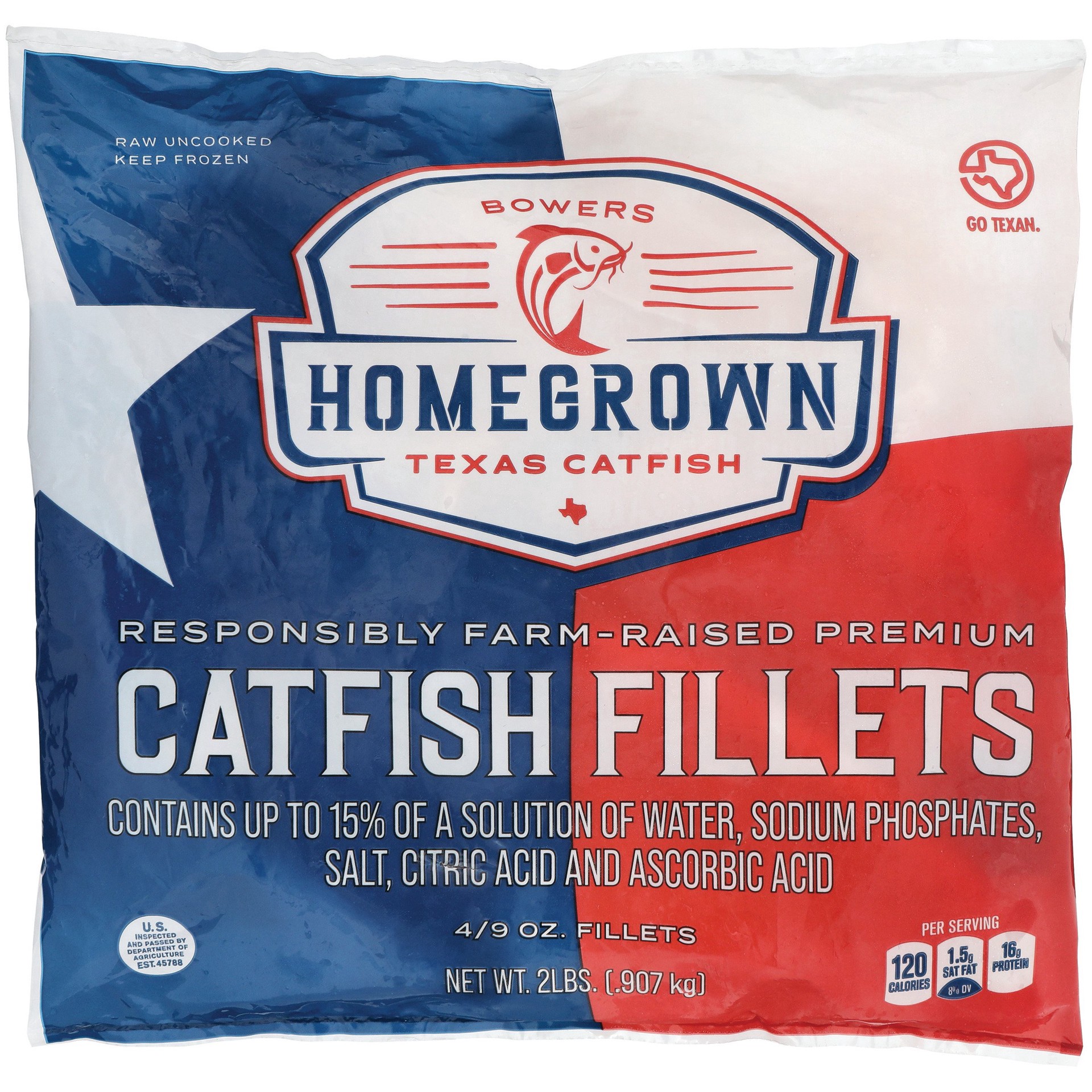 slide 1 of 1, Bowers Homegrown Premium Catfish Fillets 4 ea, 4 ct