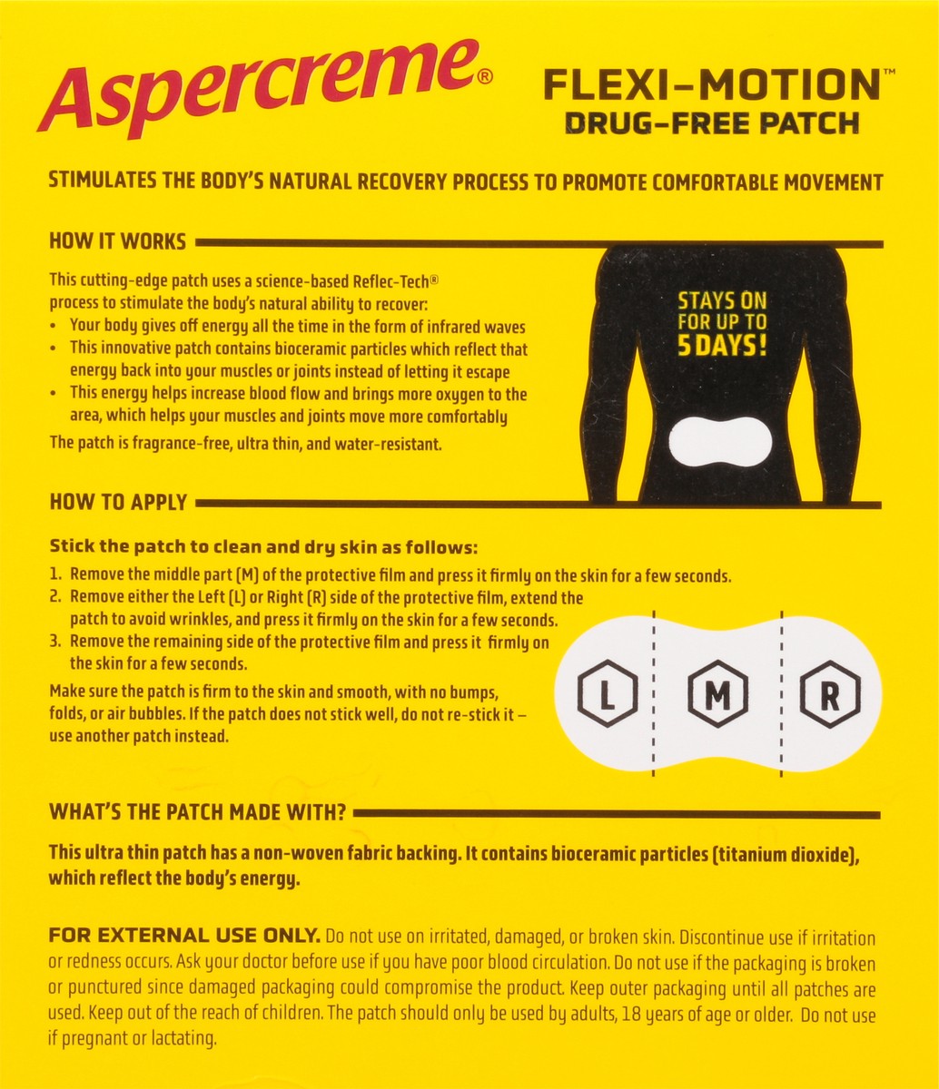 slide 4 of 11, Aspercreme Flexi-Motion Drug-Free Back Patches 3 ea, 3 ct