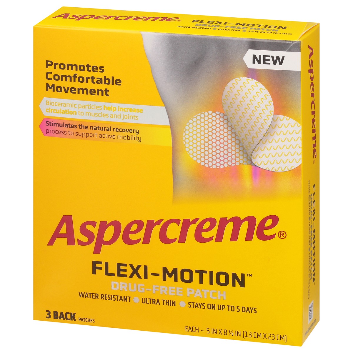 slide 2 of 11, Aspercreme Flexi-Motion Drug-Free Back Patches 3 ea, 3 ct