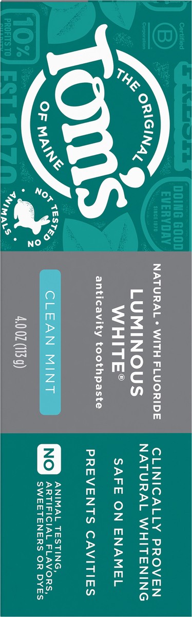 slide 5 of 12, Tom's of Maine Luminous White Anti-Cavity Toothpaste - Clean Mint - 4oz, 4 oz