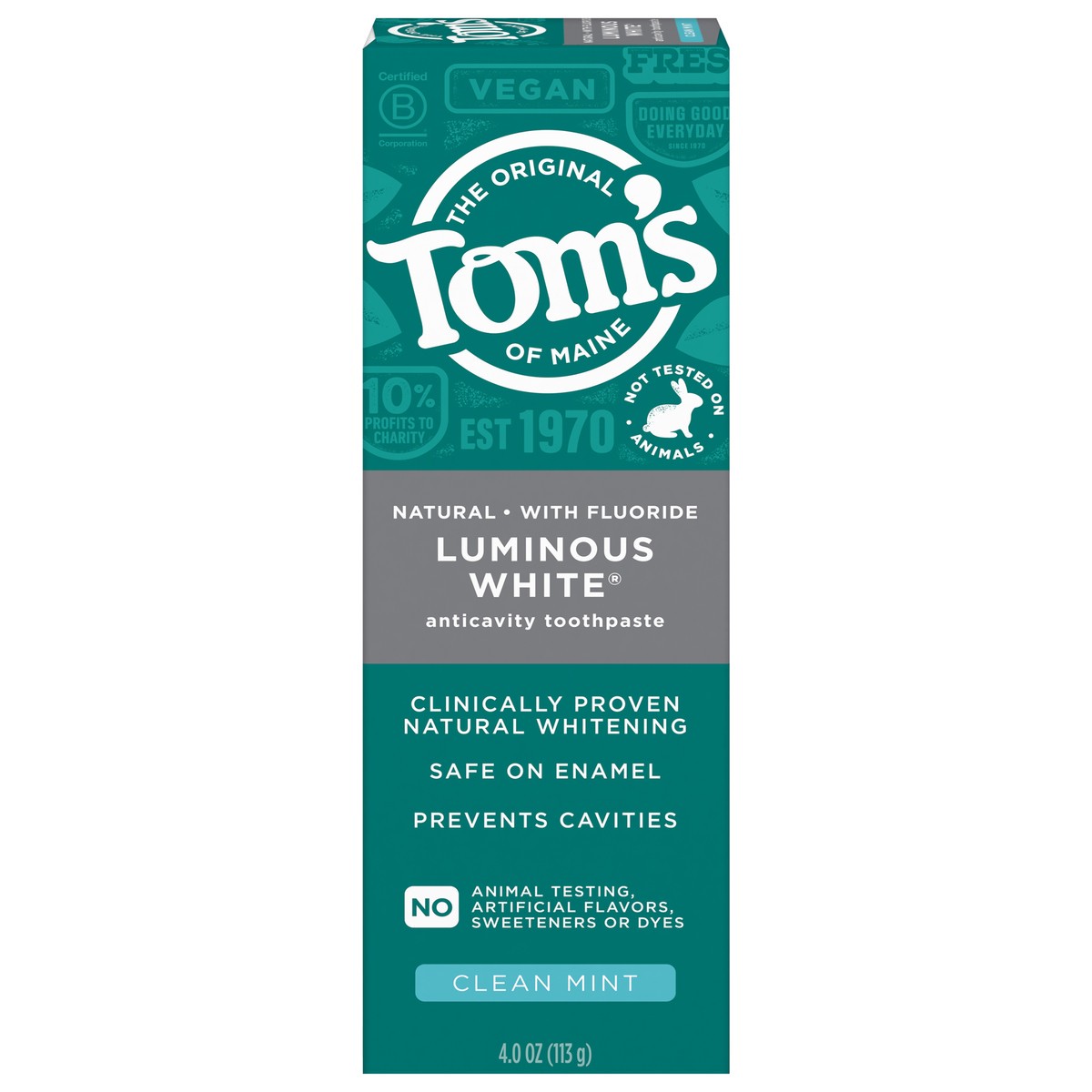 slide 10 of 12, Tom's of Maine Luminous White Anti-Cavity Toothpaste - Clean Mint - 4oz, 4 oz