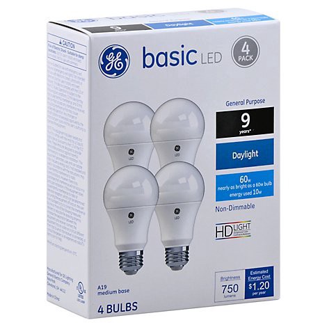 slide 1 of 1, Ge 60w Eq Basic Day - 4 Count, 4 ct