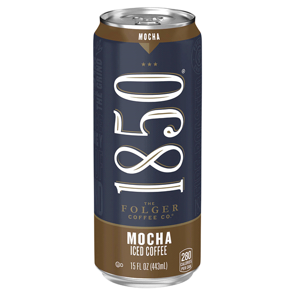 slide 1 of 1, Folgers 1850 Mocha Iced Coffee, 15 fl oz