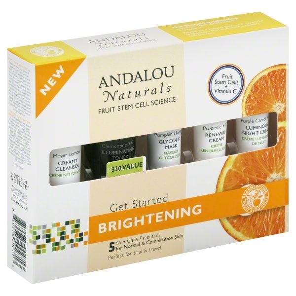 slide 1 of 1, Andalou Naturals Facial Brightening Get Started Kit, 5 ct