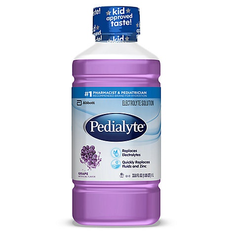 slide 1 of 1, Pedialyte Electrolyte Solution Ready To Drink Grape - 33.8 fl oz, 33.8 fl oz