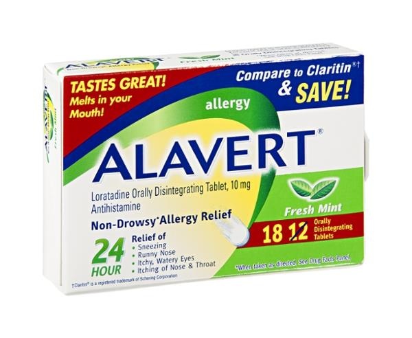 slide 1 of 1, Alavert Non Drowsy Allergy Relief Fresh Mint Orally Disintegrating Tablets, 18 ct