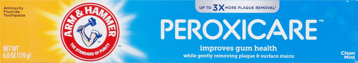 slide 8 of 9, ARM & HAMMER Peroxicare Toothpaste, TWIN PACK (Contains Two 6oz Tubes) – Clean Mint- Fluoride Toothpaste, 12 oz