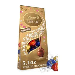Lindt LINDOR Valentine's Day Assorted Chocolate Truffles, 5.1 oz
