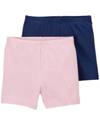 Carter's Kid 2-Pack Bike Shorts Pink/Navy, Size 12