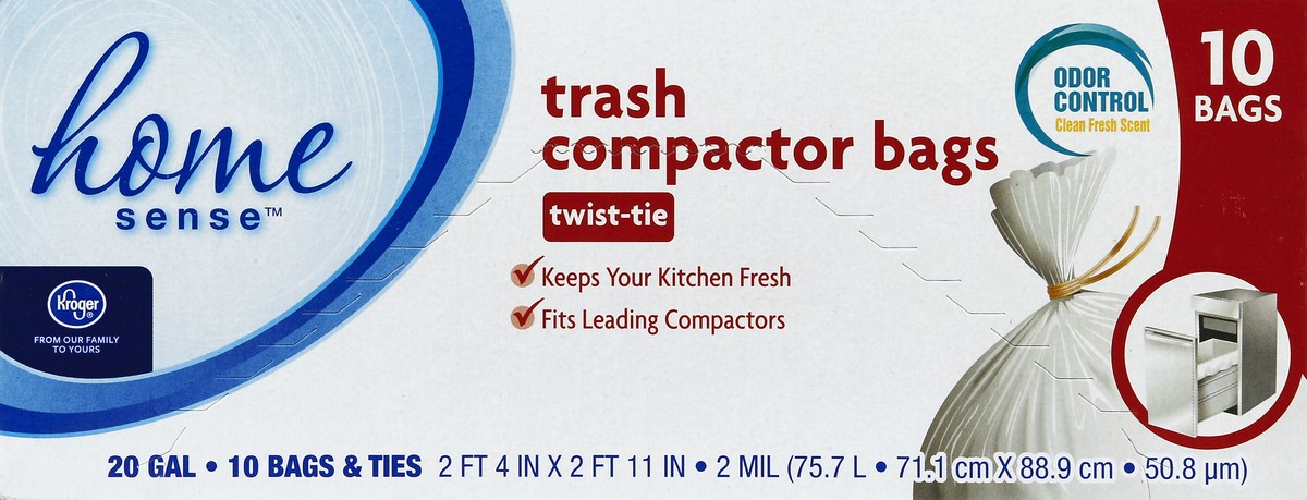 slide 3 of 4, Kroger Home Sense Twist-Tie Trash Compactor Bags, 10 ct