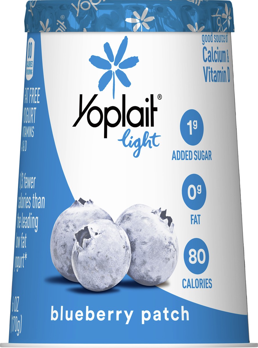 slide 2 of 14, Yoplait Light Blueberry Patch Fat Free Yogurt, 6 OZ Yogurt Cup, 6 oz