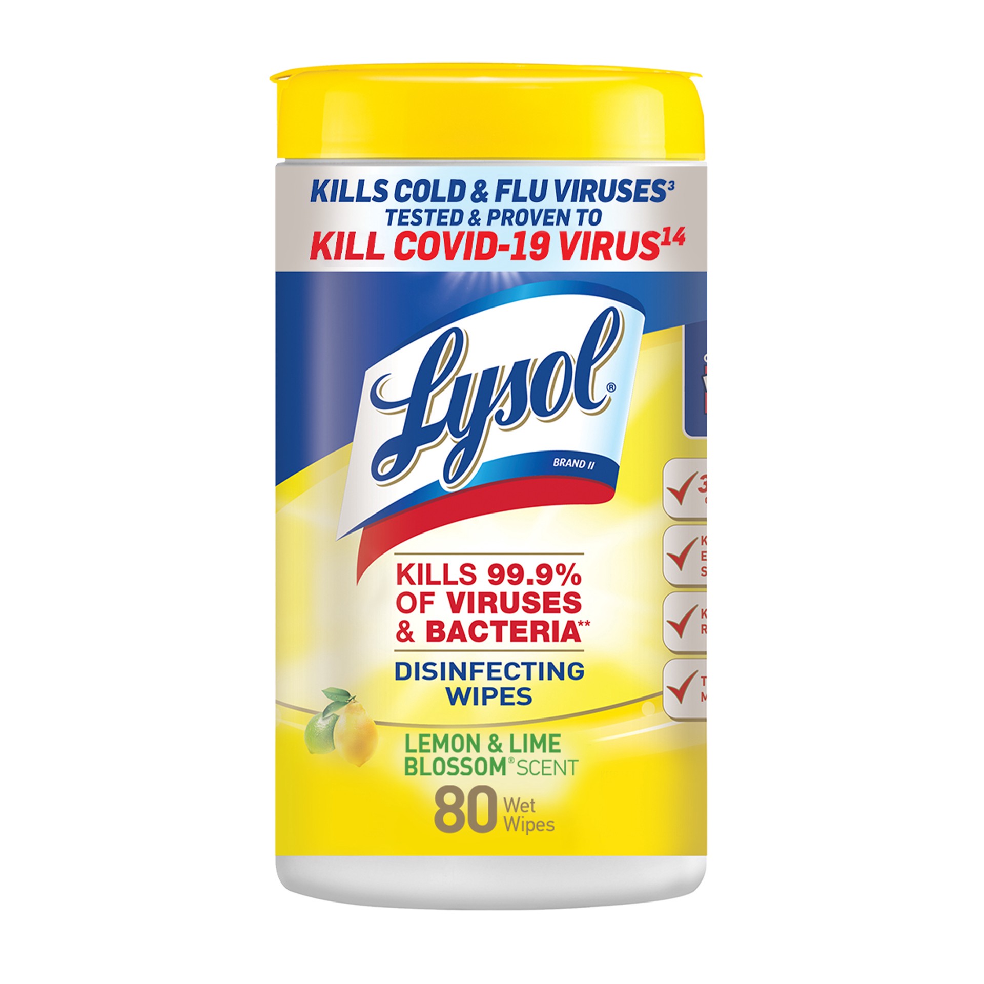 slide 1 of 8, Lysol Lemon & Lime Disinfecting Wipes, 80 ct