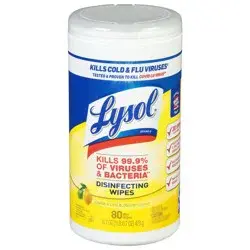Lysol Disinfectant Wipes, Multi-Surface Antibacterial Cleaning Wipes, For Disinfecting and Cleaning, Lemon and Lime  Blossom, 80 Count